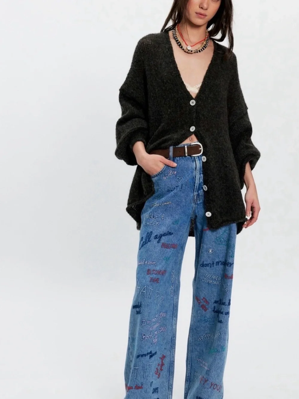 NWT Free People Marina Soft Spun Cardigan Sweater in Espresso
